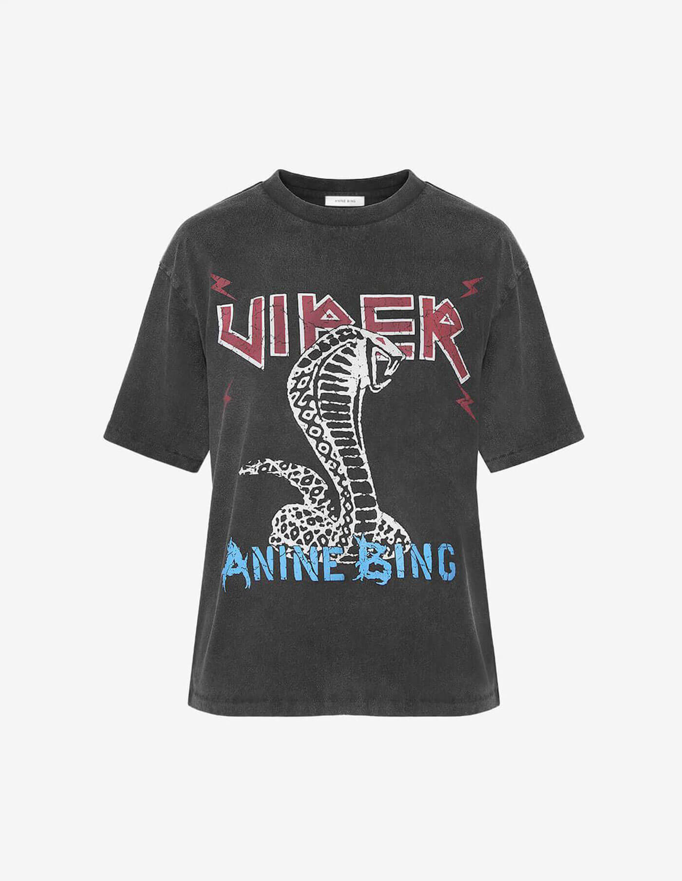 Anine Bing Serpent T-shirt In Black at Storm Fashion