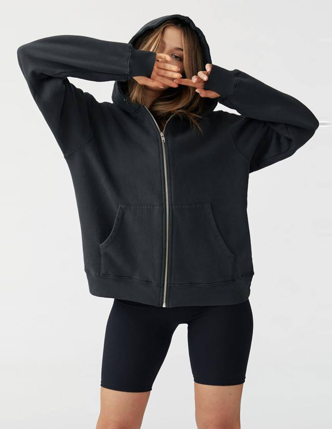 Joah Brown Empire Zip Hoodie In Charcoal at Storm Fashion