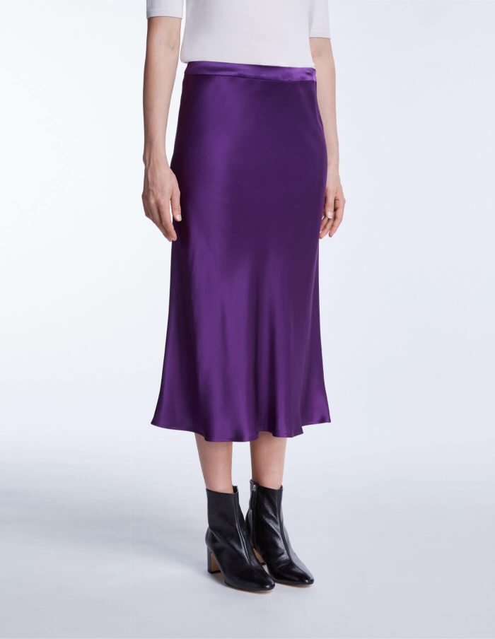 Set Silky Slip Skirt In Purple Rain at Storm Fashion
