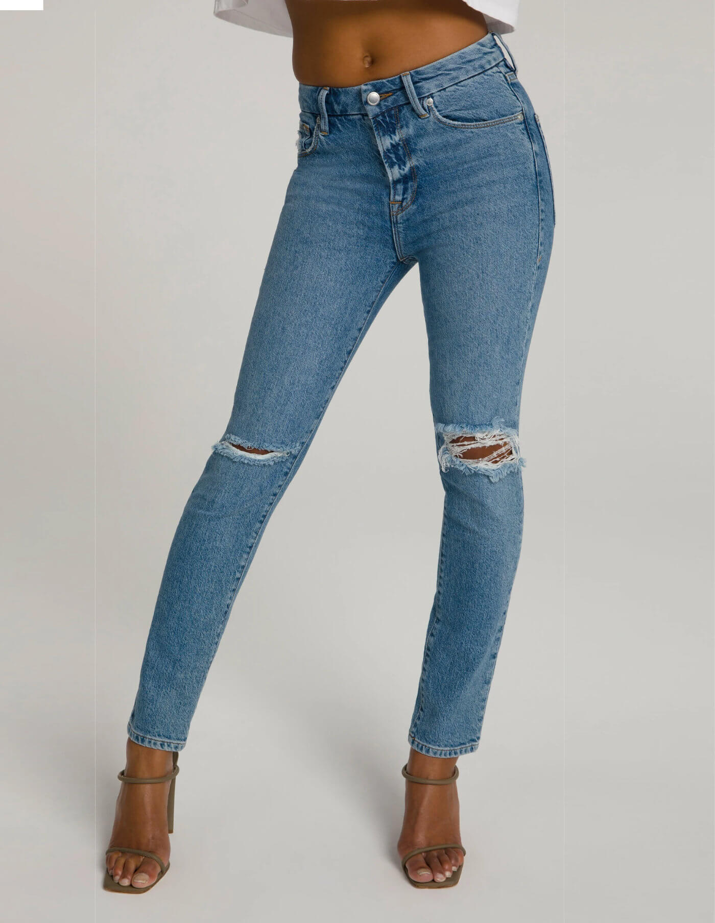 Good American Good Classic Jeans In Blue Denim at Storm Fashion