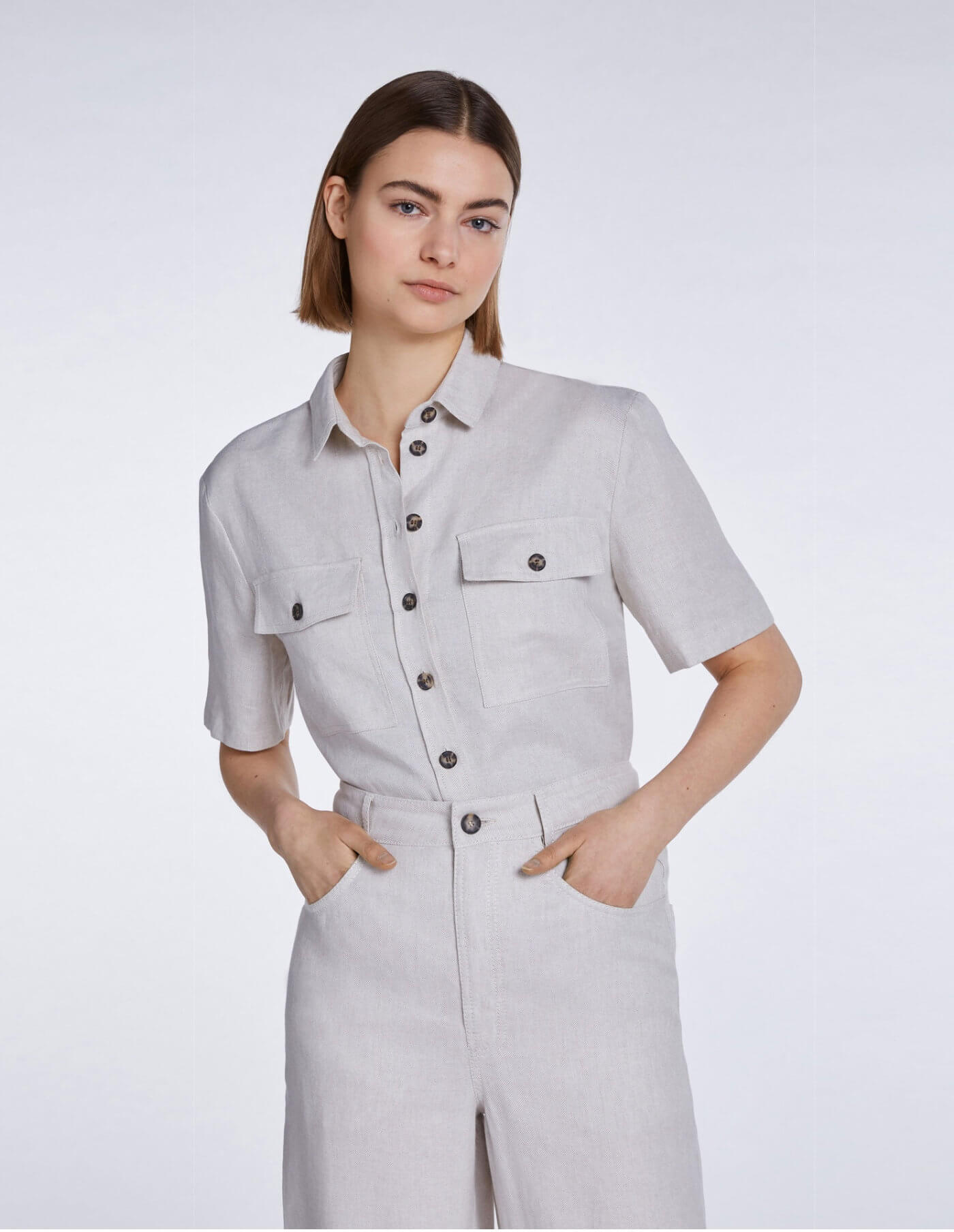 Set Casual Short Sleeve Shirt In Light Stone at Storm Fashion